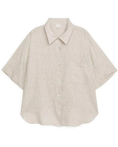 ARKET Short-sleeved Linen Shirt - White