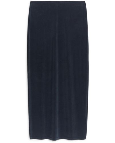 ARKET Long Cupro Skirt - Blue