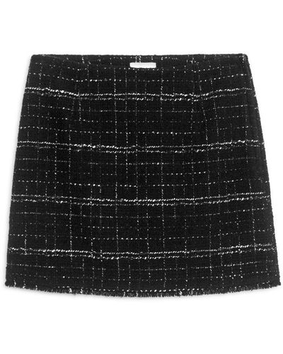 ARKET Tweed Mini Skirt - Black