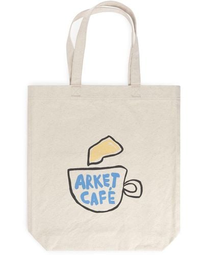 ARKET Café Canvas Tote Bag - White