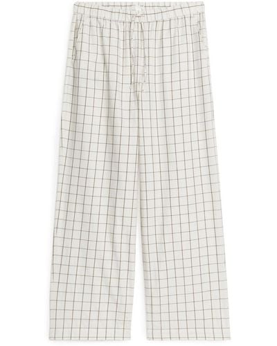 ARKET Flannel Pyjama Trousers - White