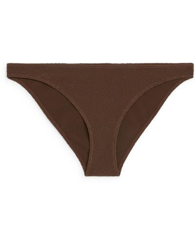 ARKET Low Waist Crinkle Bikini Bottom - Brown