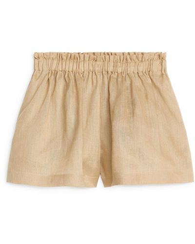 ARKET Wide Linen Shorts - Natural
