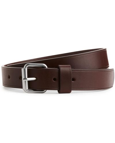 ARKET Slim Leather Belt - Brown