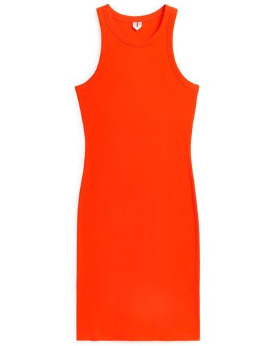 ARKET Geripptes Trägerkleid - Orange