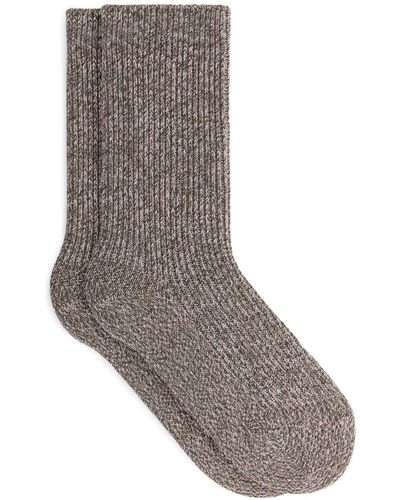 ARKET Cotton Rib Socks - Grey
