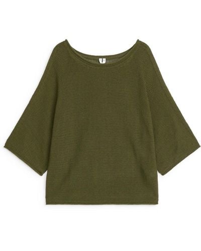ARKET Knitted Cotton Jumper - Green