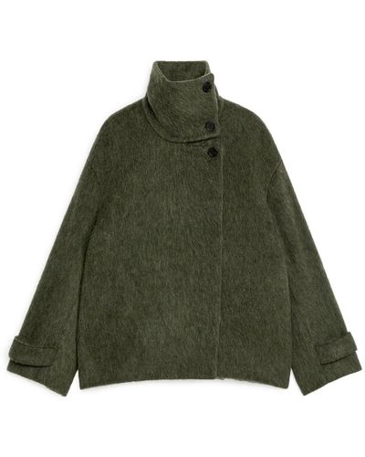 ARKET Fuzzy Wool-blend Jacket - Green