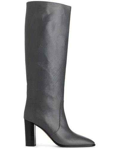 ARKET Knee-high Leather Boots - Grey