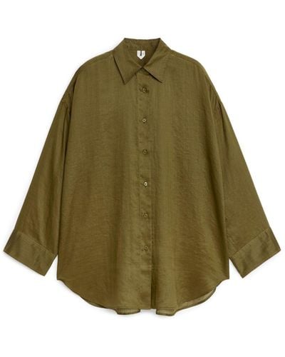 ARKET Sheer Ramie Shirt - Green