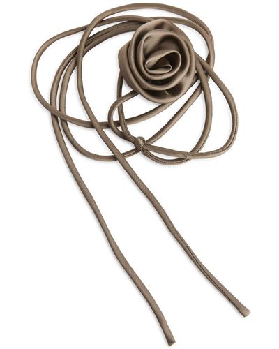 ARKET Rose-detail String Belt - White