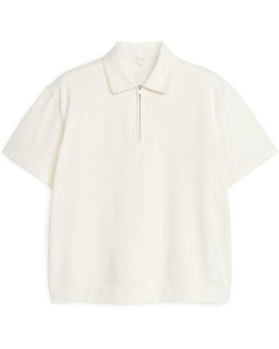 ARKET Half-zip Polo Shirt - White