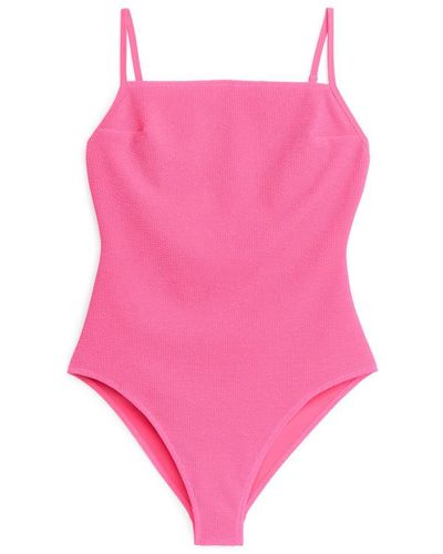 ARKET Texturierter Badeanzug - Pink