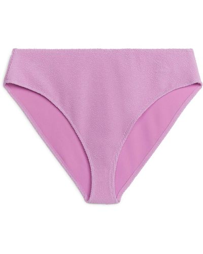 ARKET Mid Waist Crinkle Bikini Bottom - Purple