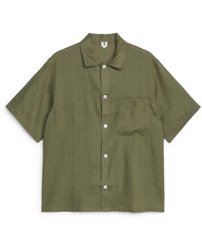 ARKET Linen Resort Shirt - Green