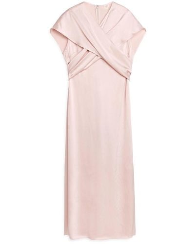 ARKET Drapiertes Kleid Mit Bindedetail - Pink