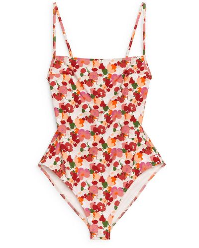 ARKET Square-neck Swimsuit - Red