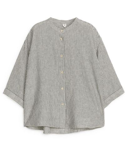 ARKET Relaxed Linen Shirt - Grey
