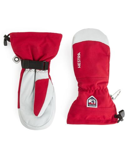 ARKET Hestra Army Leather Heli Ski Gloves - Red