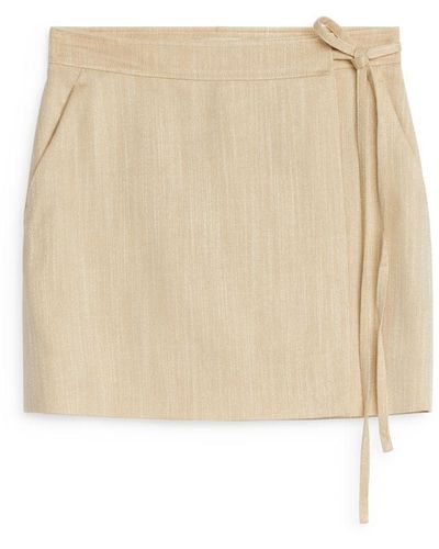 ARKET Mini Wrap Skirt - Natural
