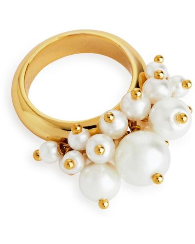 ARKET Gold-plated Pearl Ring - Metallic