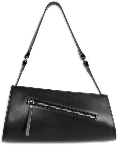 ARKET Slanted Leather Bag - Black