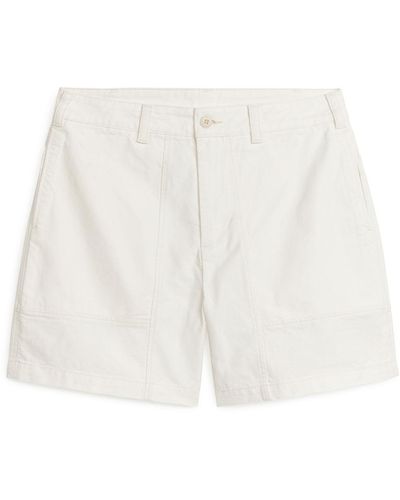 ARKET Cotton Utility Shorts - White