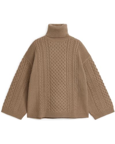 ARKET Cable-knit Wool Jumper - Brown