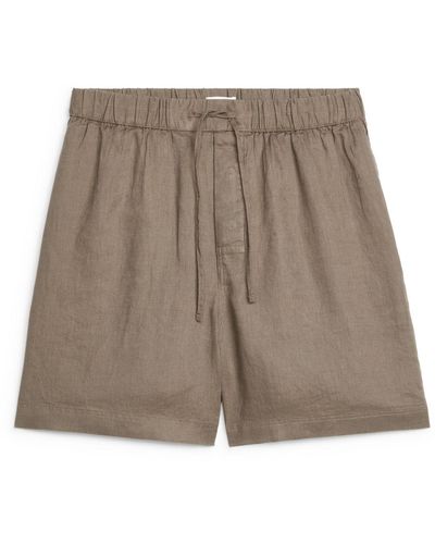 ARKET Linen Shorts - Brown