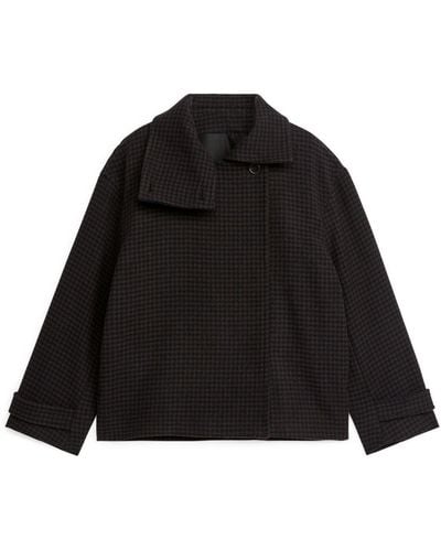 ARKET Chequered Wool-blend Jacket - Black