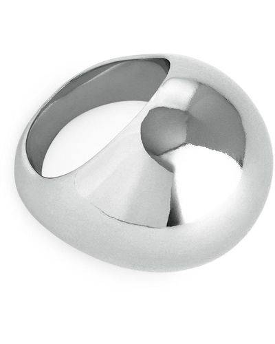 ARKET Silver-plated Chunky Sphere Ring - White