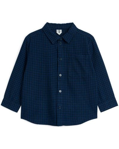 ARKET Gingham Flannel Shirt - Blue