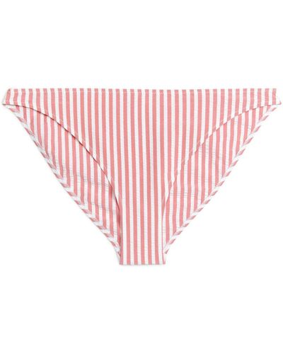 ARKET Seersucker Bikini Bottom - Pink