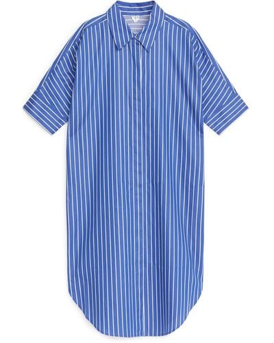 ARKET Cotton Shirt Dress - Blue
