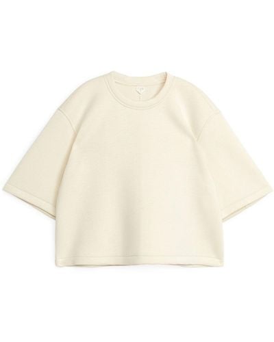 ARKET Short-sleeve Scuba Sweatshirt - Natural