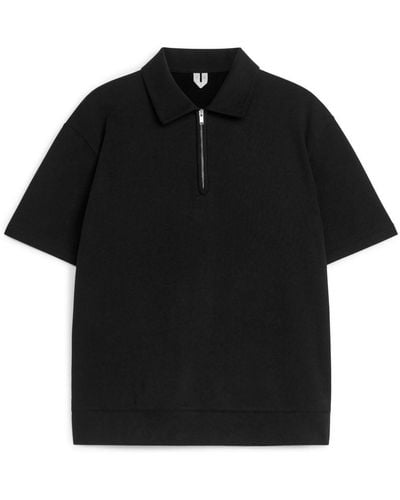 ARKET Half-zip Polo Shirt - Black