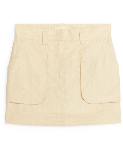 ARKET Mini Linen Skirt - Natural