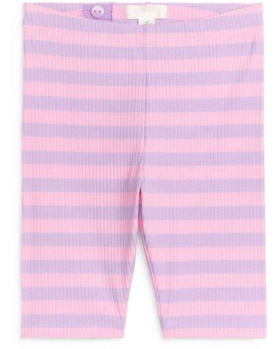 ARKET Ribbed Bicycle Shorts - Pink