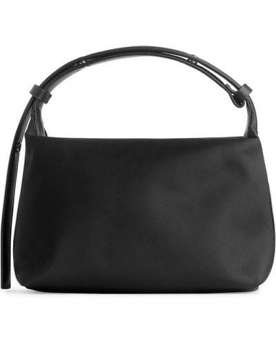 ARKET Leather-detailed Crossbody Bag - Black