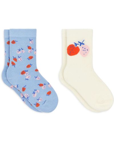 ARKET Cotton Socks, 2 Pairs - Blue