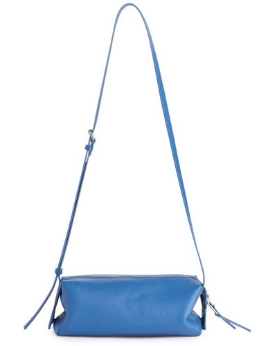 ARKET Boxy Crossbody Leather Bag - Blue