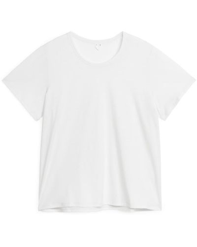 ARKET Leichtes T-Shirt Aus Baumwolle - Weiß