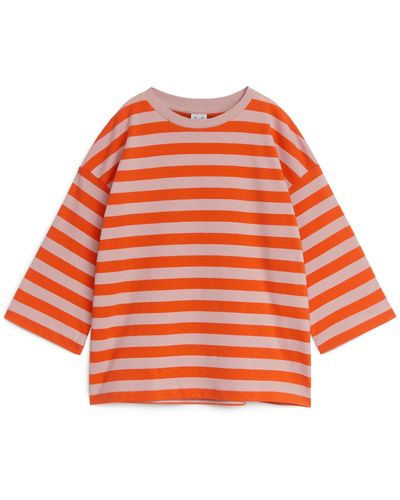 ARKET Oversized Long-sleeved T-shirt - Orange
