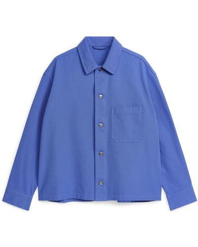 ARKET Garment-dyed Canvas Utility Overshirt - Blue