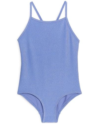 ARKET Lurex Swimsuit - Blue