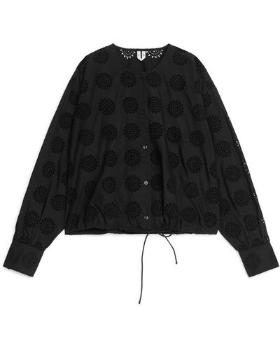 ARKET Broderie Anglaise Blouse - Black