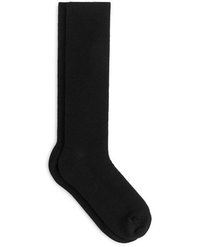 ARKET Ribbed Wool-blend Socks - Black