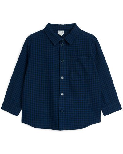 ARKET Gingham Flannel Shirt - Blue