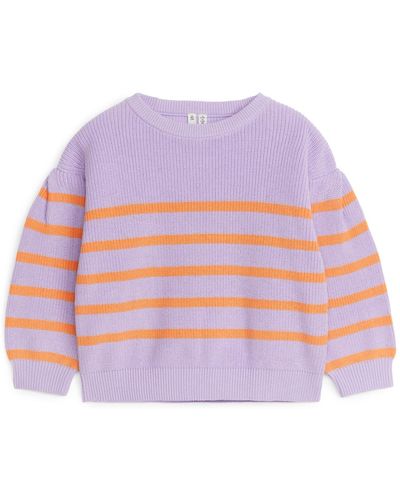 ARKET Rib-knitted Cotton Jumper - Pink