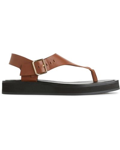 ARKET Chunky Leather Sandals - Brown